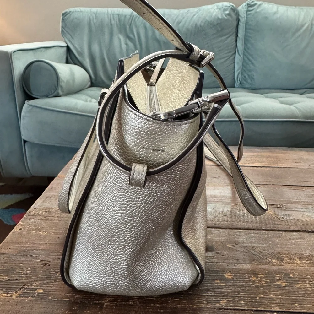 Kate Spade Metallic Jackson Leather Medium Satchel Crossbody Bag AND Wallet